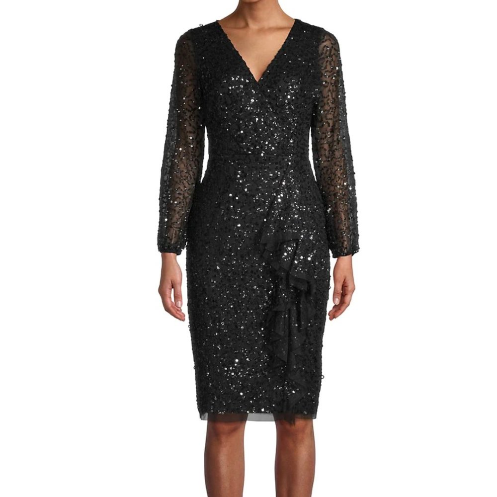 Black Beaded Dress - Adrianna Papell
